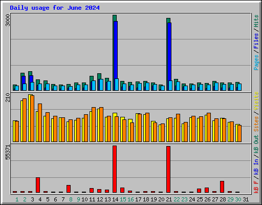 Daily usage for June 2024