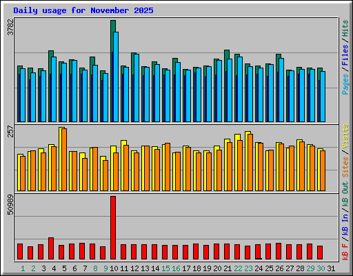 Daily usage for November 2025
