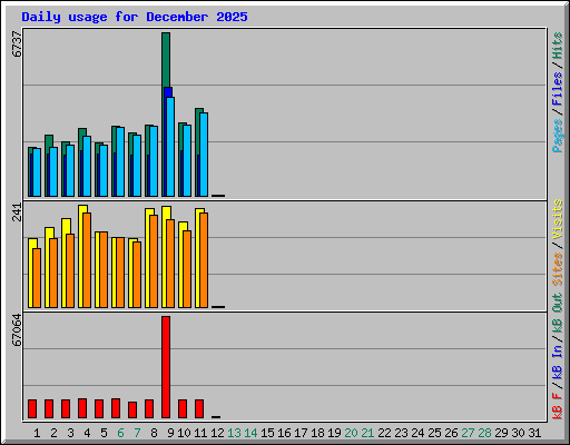 Daily usage for December 2025